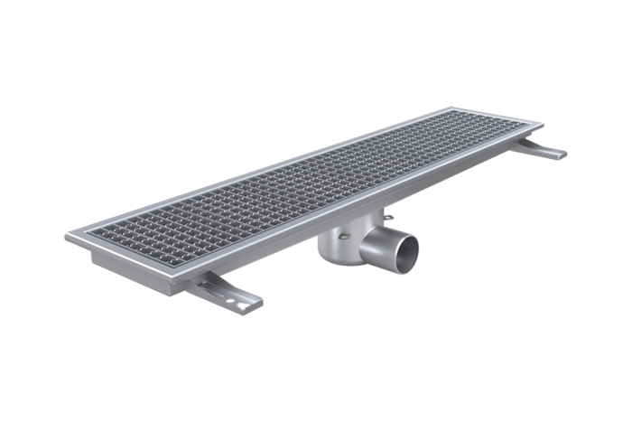 Rostfri golvränna för kök, industri och verkstad. Designad för lång hållbarhet och enkel installation i miljöer med lättare belastning och effektiv hantering av stora flöden.