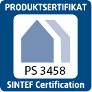 Sertifisert PS nr 3458 og oppfyller kravene i NS-EN 1253-1, europanormen for gulvsluk. Sertifikatet gjelder for montering i betonggulv med flisgulv, epoxy/acrylgulv og gulvbelegg. Også for tregulv med gulvbelegg. Oppfyller brannklasse EI 60 ifølge Kiwa-sertifikat TG 1267.