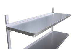 Shelf with open corners 